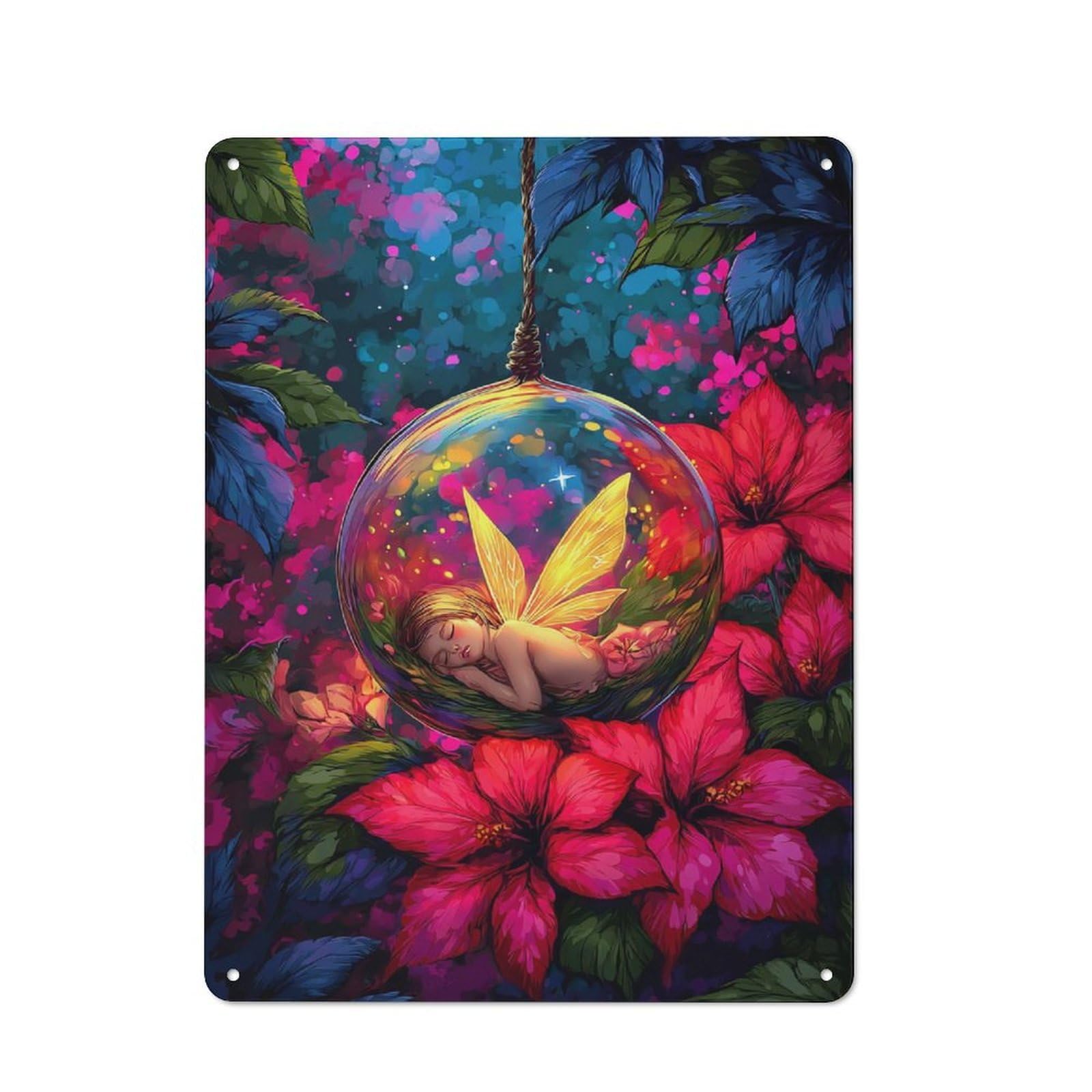 Junmoney Enchanted Fairy Dreamscape Vintage Tin Sign 40X30cm With For Bar Or Restaurant, For Kitchen, Dining Room And Home Bar Wall Decor