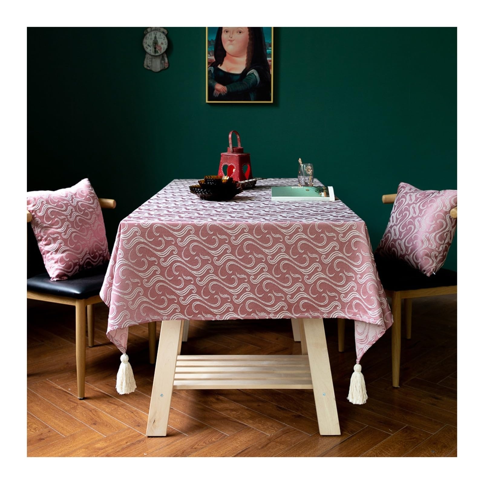 Nappe en polyester KnSam rose moiré 90x135cm au tissage raffiné de qualité supérieure