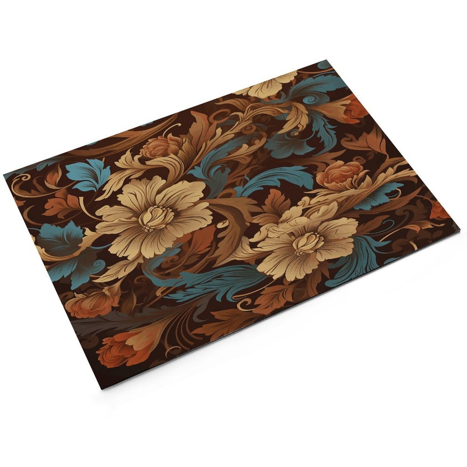 Lot de tapis de nourriture pour chat avec motif floral - Tapis d'alimentation antidérapant pour chien - Facile à nettoyer pour la nourriture et l'eau - 61 x 81,3 cm