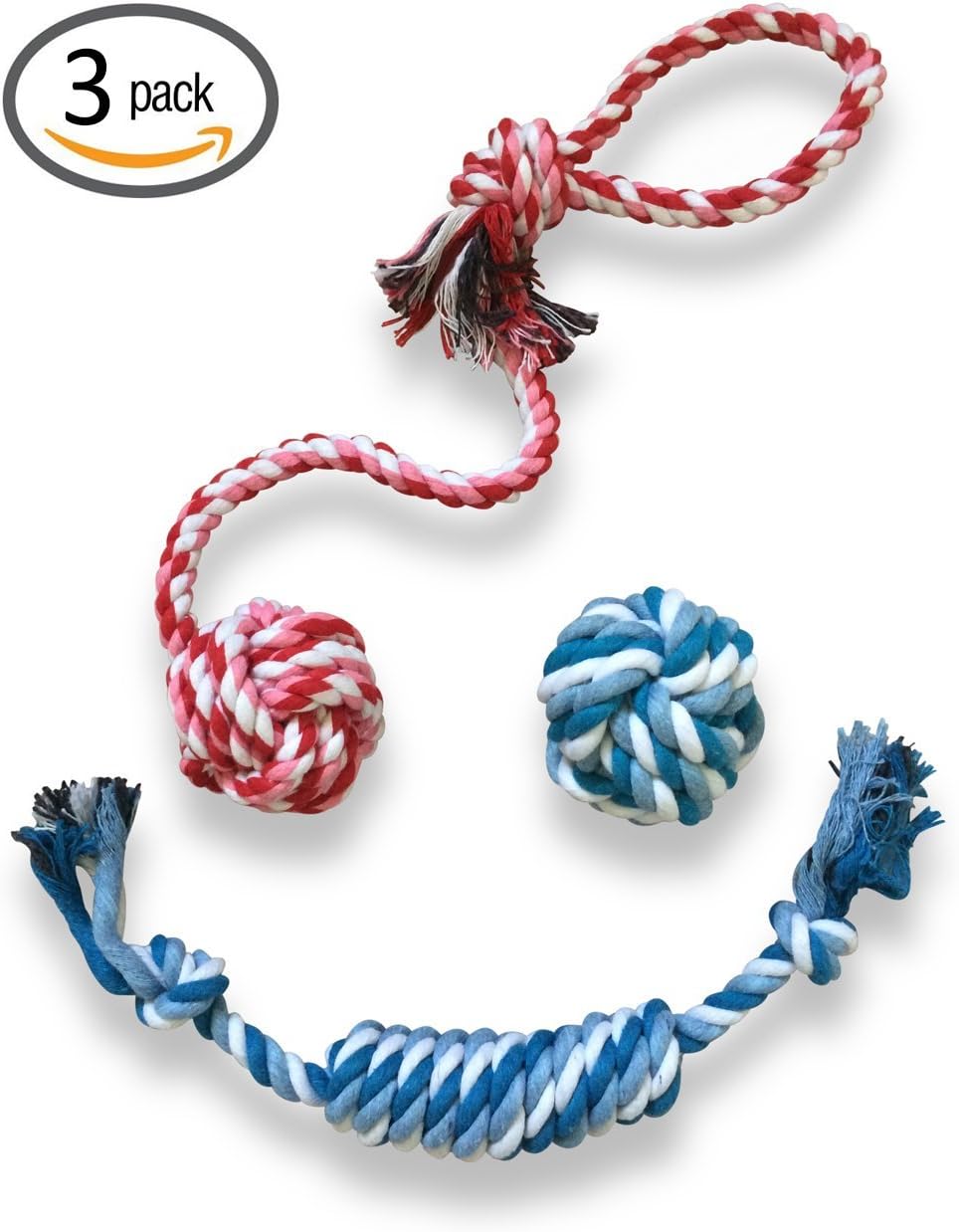 Prankish-Pet Puppy Chew Teething Rope Toy Aid Package for Small to Medium Size Dog
