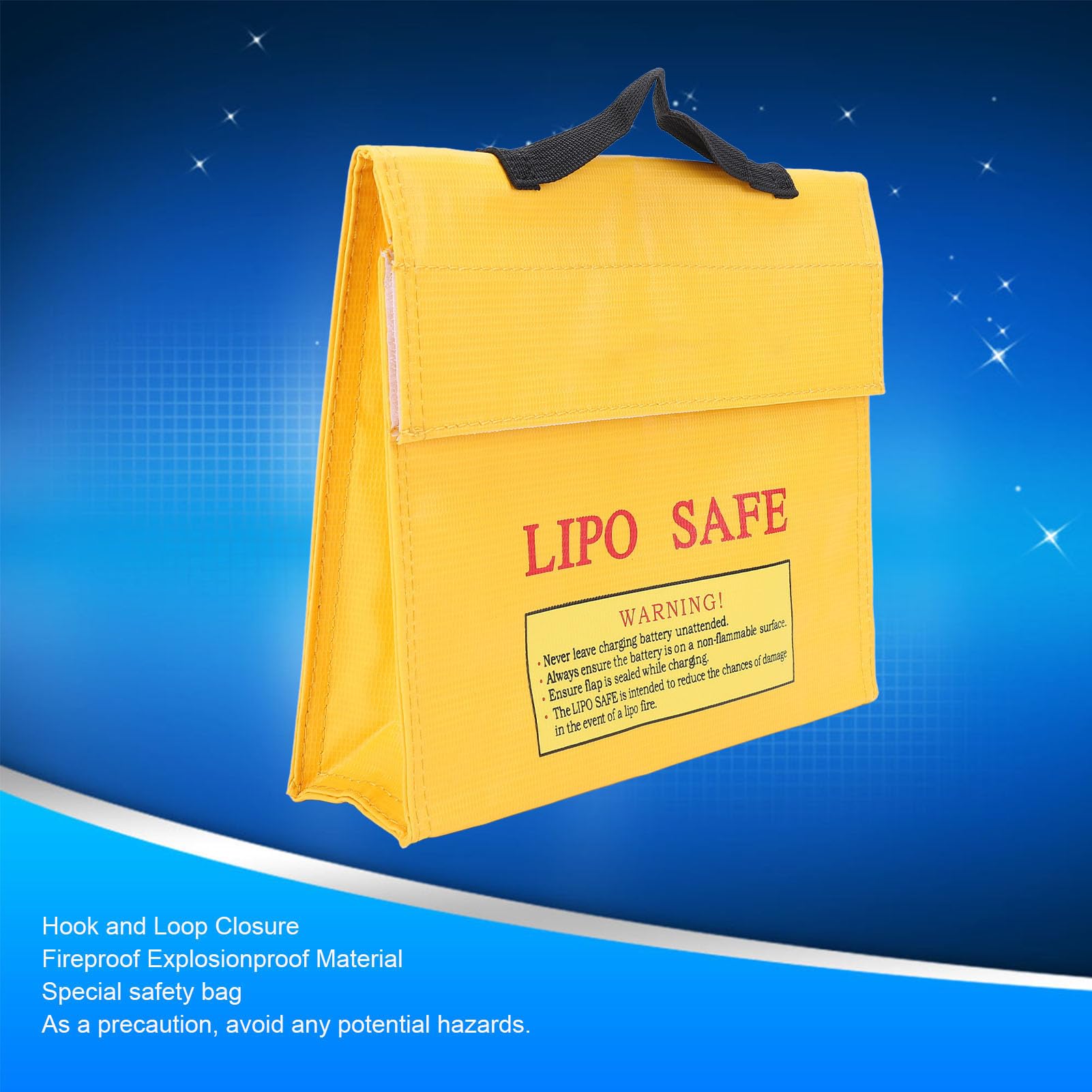 Torba Lipo Safe z Haczykiem i Zamknięciem - Ognioodporna, Przeciwwybuchowa Torba do Przechowywania i Transportu Baterii Lipo