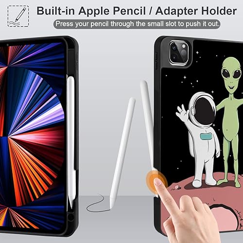 Miniatura 3 de TWOLSKOO Funda para iPad Pro de 11 pulgadas de 4 generación 2022, Soporte para lápices incorporado Soporte triple y encendido automáticoreposo, a