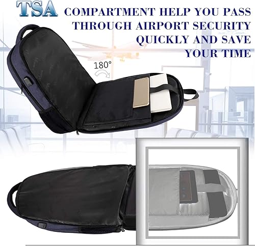 Miniatura 62 de MATEIN - Mochila empresarial para laptop de 15.6 pulgadas, mochila de viaje con puerto de carga USB, resistente al agua, para trabajo, universidad