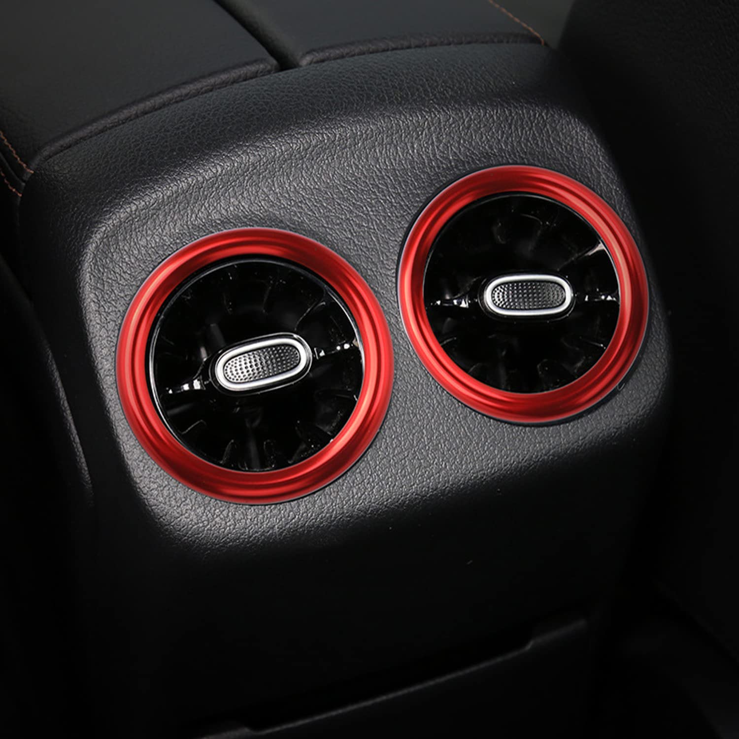 HIGH FLYING für A Klasse W177 V177, CLA C118 X118, GLA H247, GLB X247, B Klasse W247 2019-2023 Interieur Belüftung Gitter Dekor Metall 7 Stück (Rot)