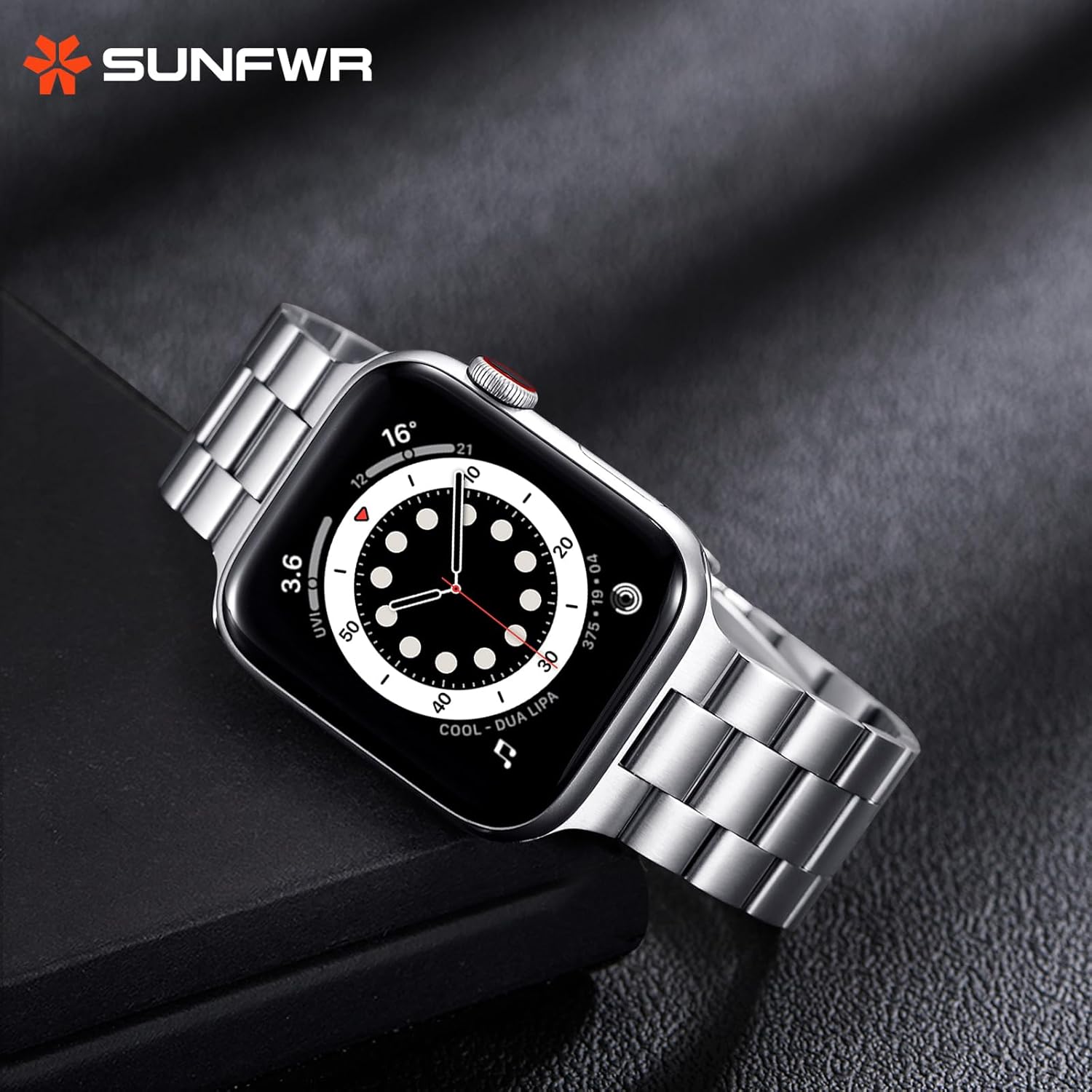 SUNFWR Compatible with Apple Watch Band 49mm for Men Women, Stainless Steel Metal iWatch Band with Case for Apple Watch Ultra/Ultra 3/2/1 (Silver, 49mm) - Image 9