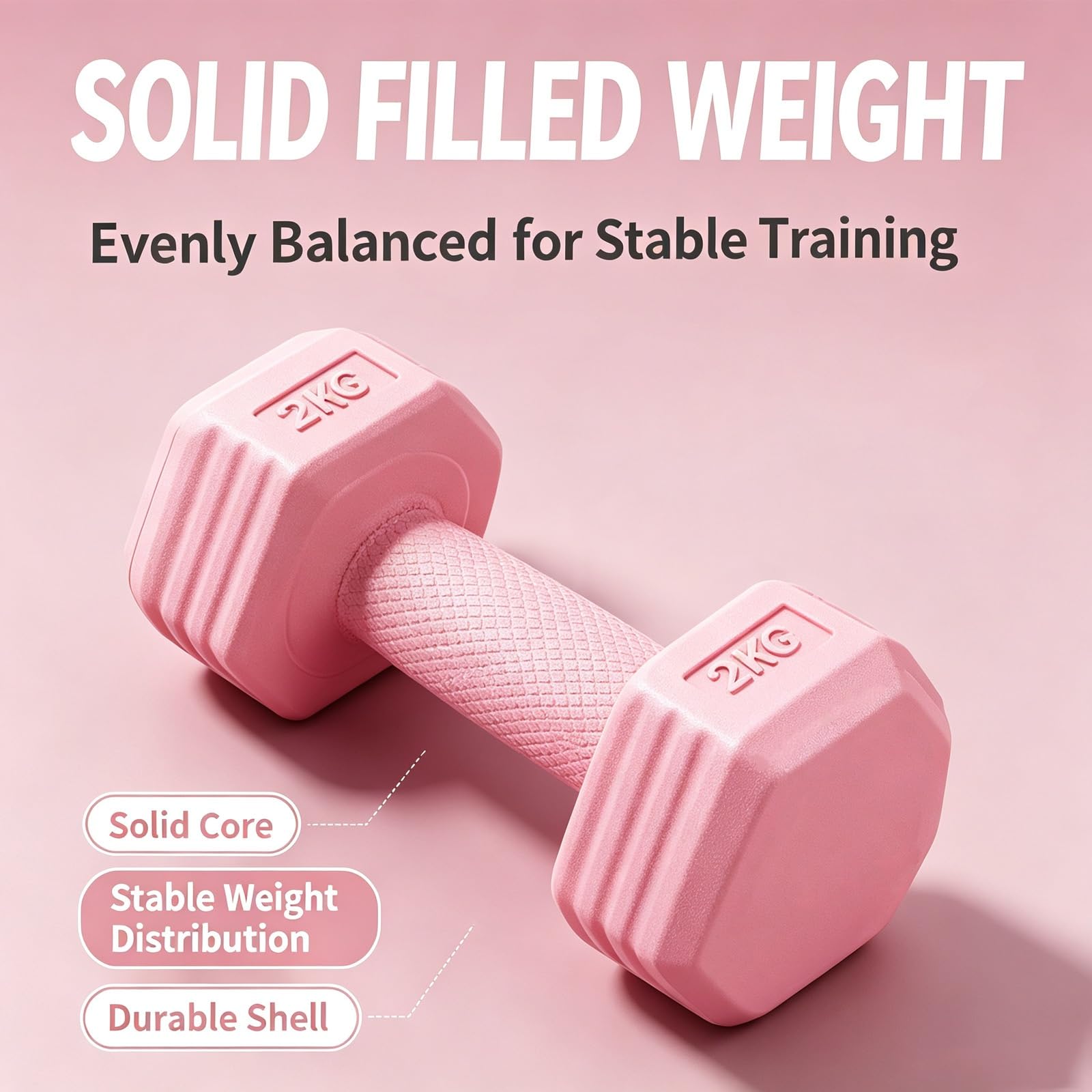 Małe solidne hantle, hantle do treningu w domu | Modelowanie brzucha, antypoślizgowy uchwyt, sześciokątna konstrukcja całego ciała (2 szt. zielony, 5 kg/11,0 lb)