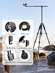 elitehood Phone Tripod for Overhead Video Recording – Updated Horizontal 59-inch Adjustable Tripod for iPhone with 25in Long Extendable Arm, 360° Rotation iPhone Tripod Stand for Overhead Recording