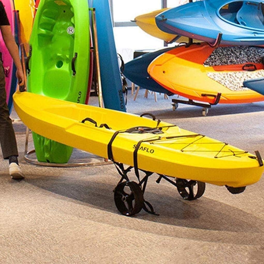 Carrelli per Kayak, Attrezzatura Nautica, Canoe, Carrello per Kayak, Porta Canoa, capacità di carico 90 kg, Servizio Pesante