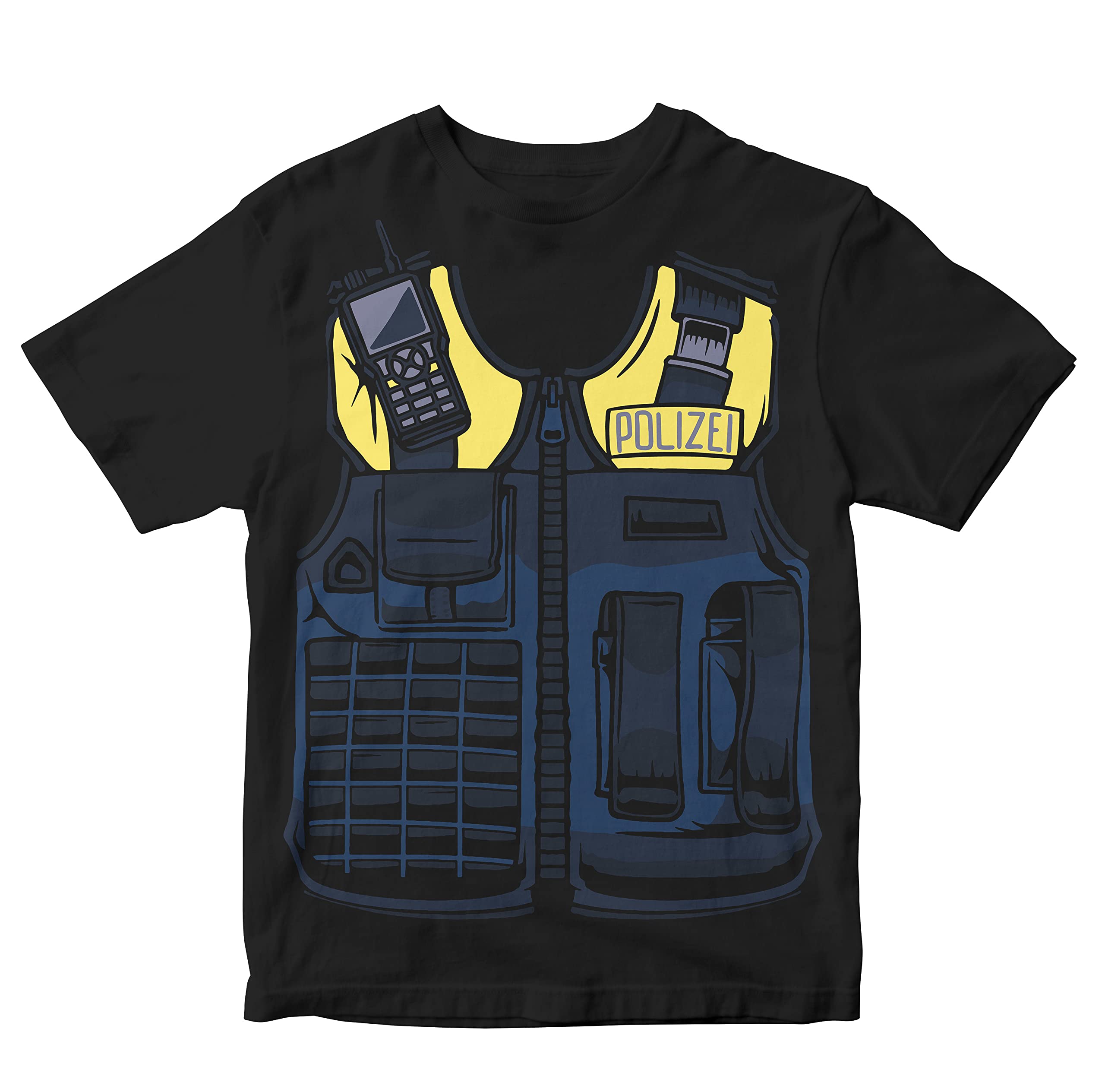 HeybrohKids T-Shirt German Police Uniform Costume 100% Cotton Boy's Girl's Regular Fit Unisex T-Shirt