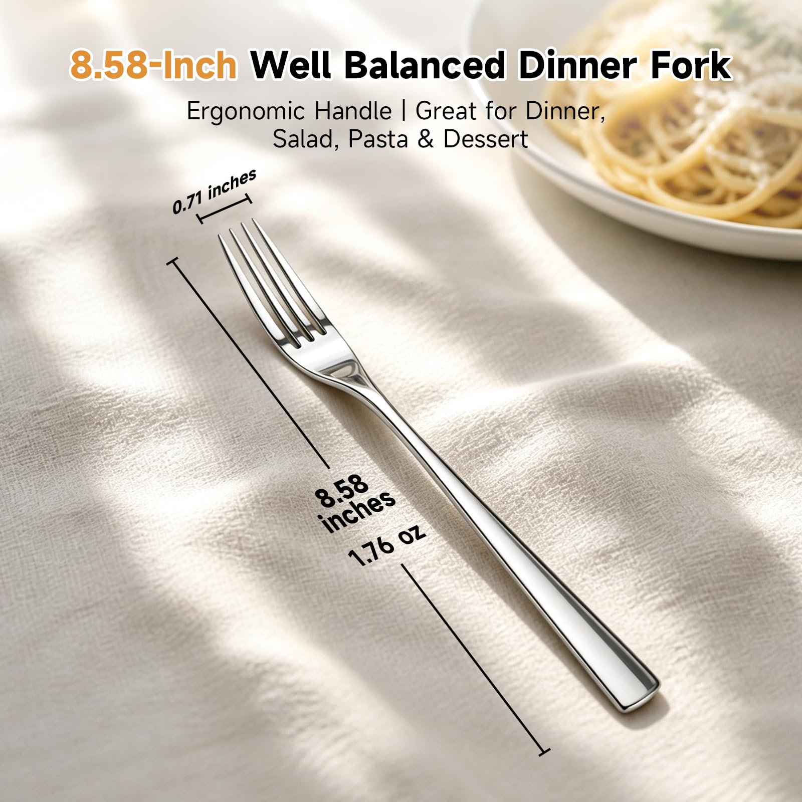4PCS Dinner Forks, 18/10 Stainless Steel Silverware Fork Set — Amazon image 2