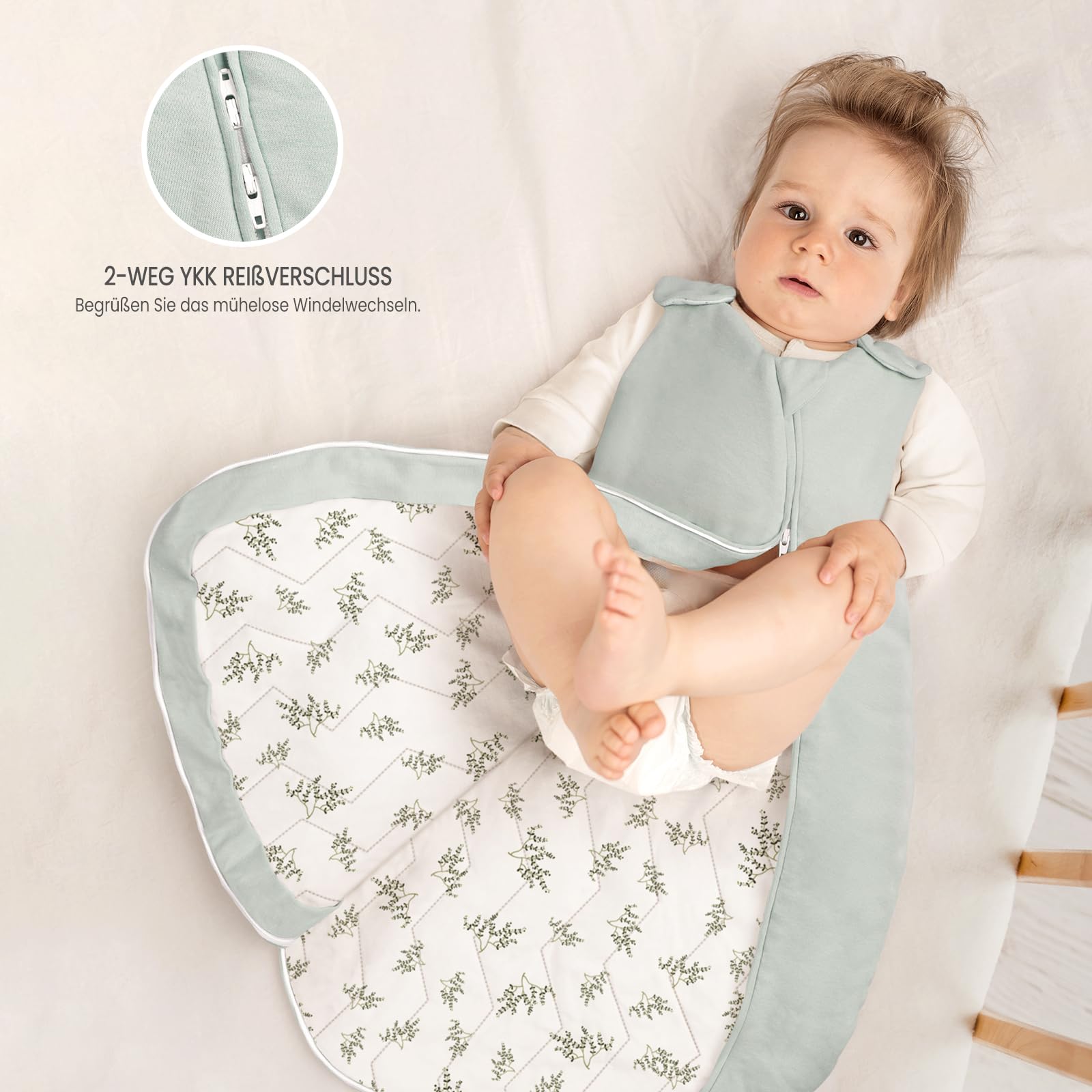 lulumoon Gigoteuse d'hiver pour bébé de 9 à 15 Mois - Tog 2,5-80 cm - Garnissage en Fibres de Polyester - 74/80 cm