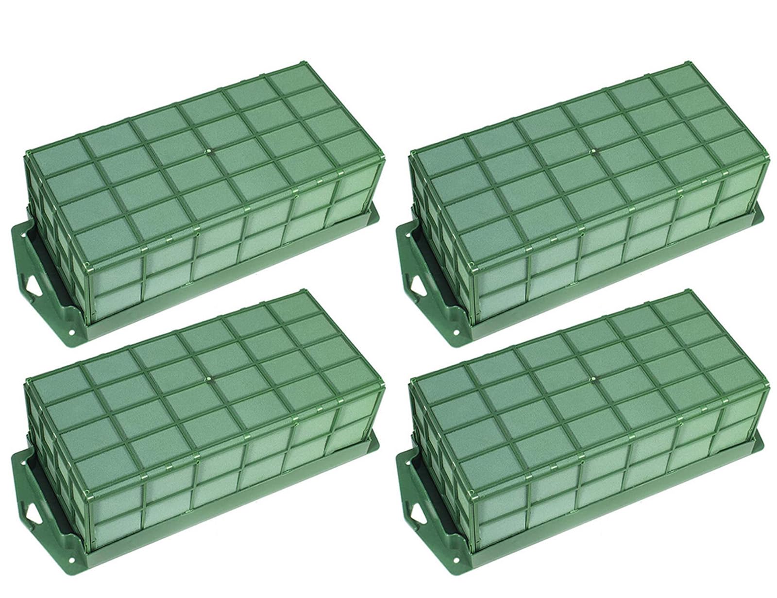 Young Wolf Green Floral Foam Rectangle Cage Flower Holder with Floral Foam for Fresh Flowers Cage Bowl for Table Centerpiece Floral Arrangement (4)