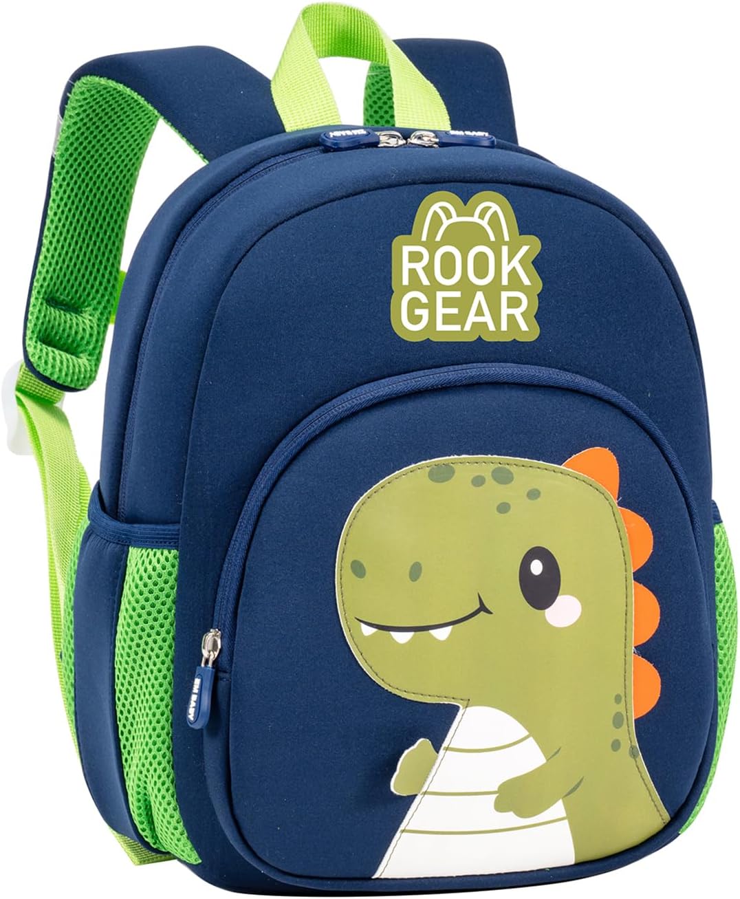 Lightweight and breathable children's dinosaur schoolbag, made of SBR diving fabric, suitable for kindergarten backpacks (black, Large) - Image 2