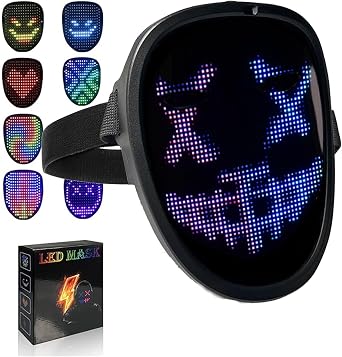 LED Mask with Gesture Sensing, Halloween Face changing Mask for Teenagers