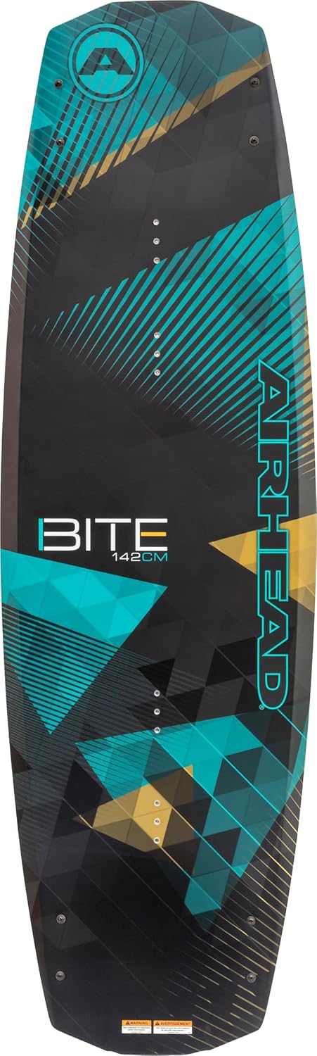 Airhead BITE Wakeboard 52" (132cm) – Wide-Body Design for Beginner to Intermediate Skiers – Extra-Wide Tips, Fiberglass Fins, Durable Molded Construction – Bindings Sold Separately