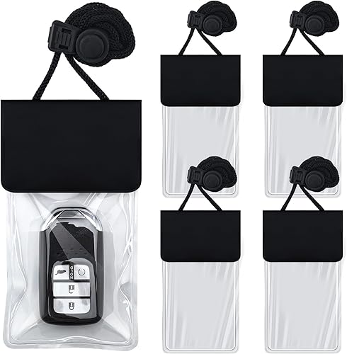Miniatura 1 de Sinload Funda impermeable para llavero de automóvil, 5 unidades, pequeña, impermeable, soporte para licencia de caza, bolsa impermeable para