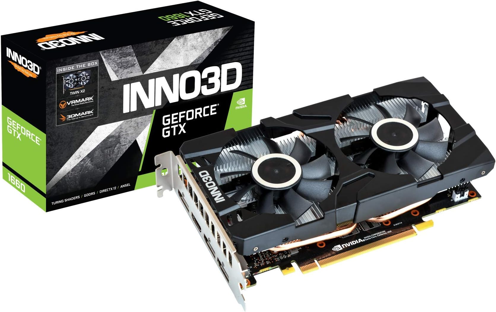 INNO3D pci_e GEFORCE GTX 1660 Twin X2 6GB GDDR5 PCIe 3.0 Gaming Graphic Card - N16602-06D5-1510VA15