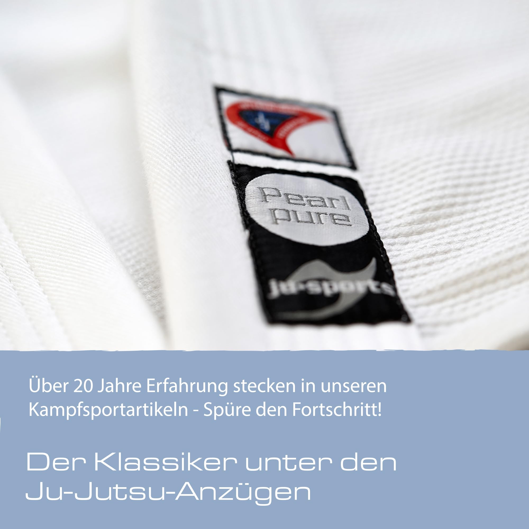 Ju-Sports BJJ Gi Pearl Pure weiß - Schmal geschnittener Brazilian Jiu Jitsu Anzug für Herren, 100% Baumwolle, Stoffgewicht 550 g/qm in Pearl-Webung