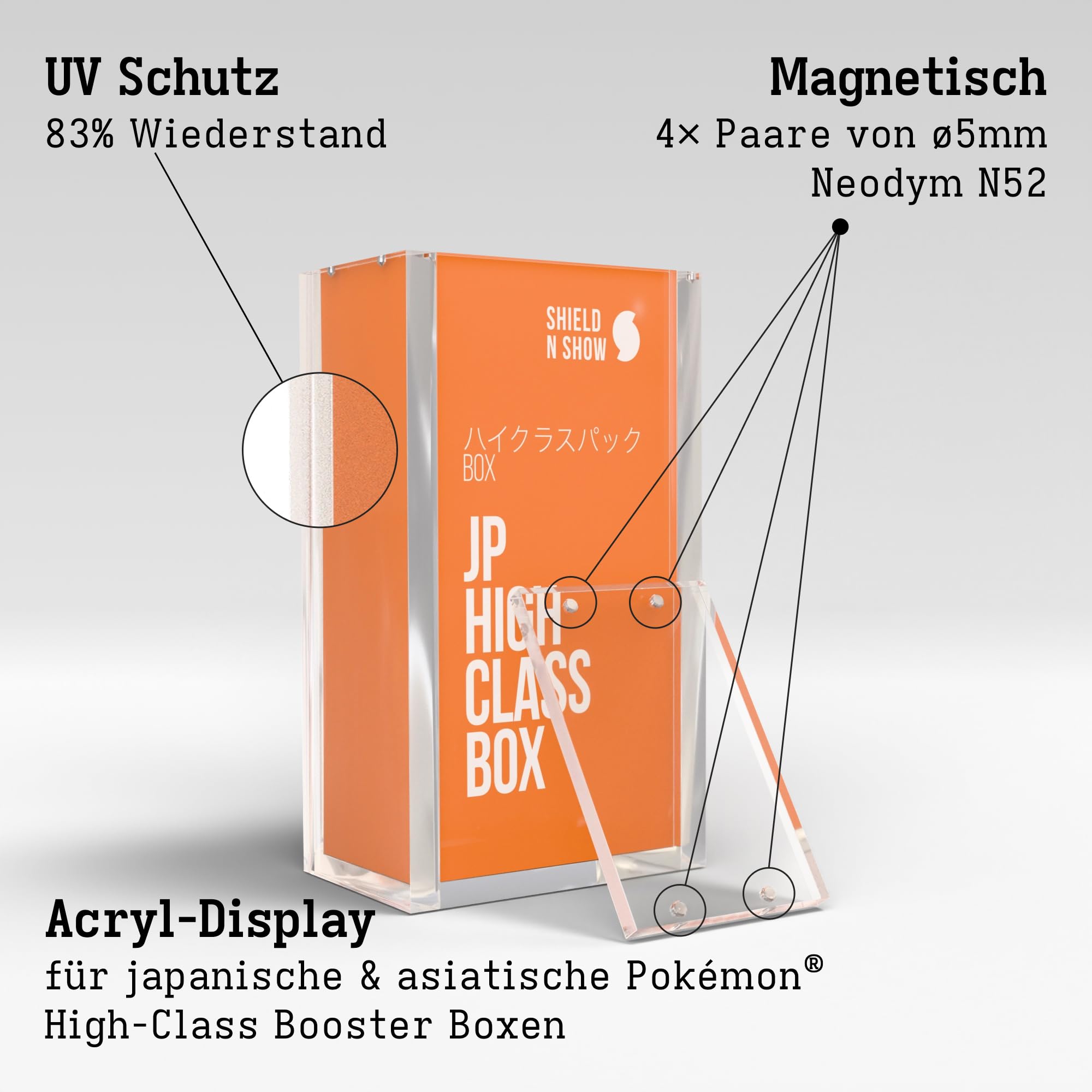 2 Cases - Shield N Show Acryl Display Case kompatibel mit Japanischer Pokémon Booster Box