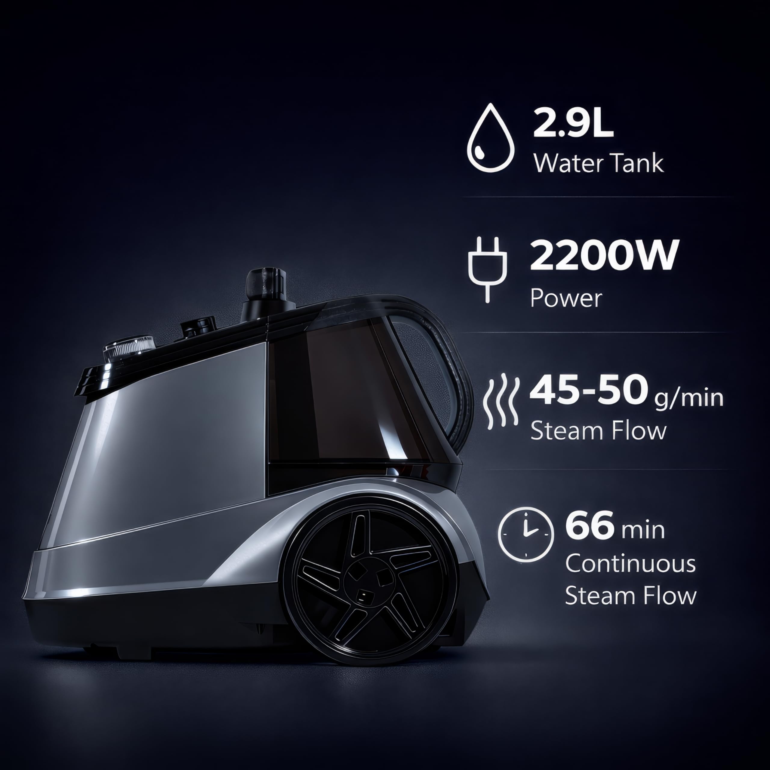 SA BI Professional 2200W Garment Steamer Upright with 2.9L Water Tank, Steamer Clothing KILLS GERMS and Releases Wrinkles in no Time, Clothes Steamer Suitable for all Fabrics