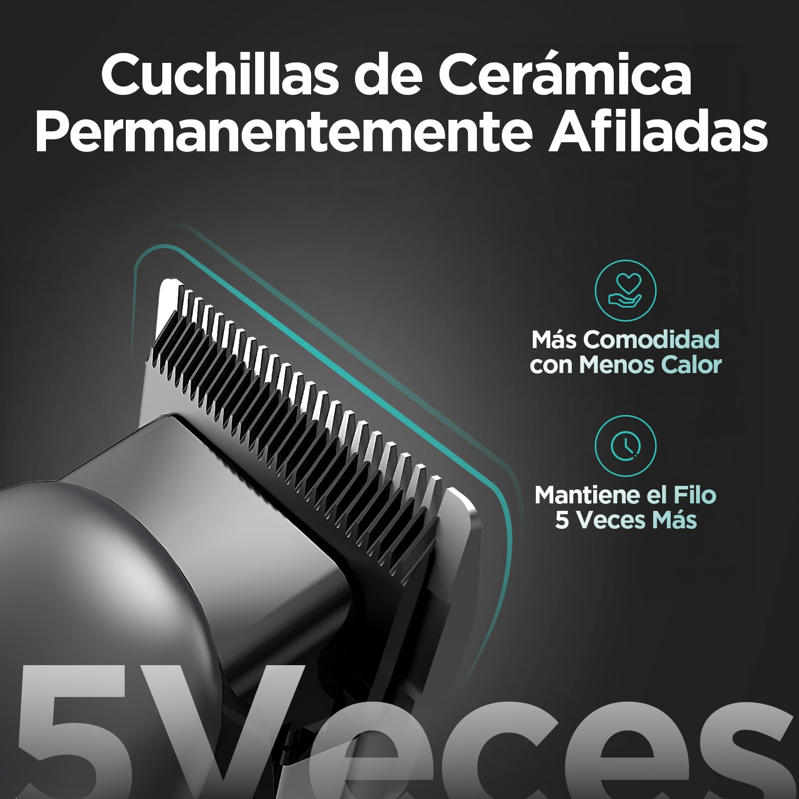 Maquina de Cortar Pelo Hombre, Yineel W6 Kit Profesional Inalámbrico de Cortadora y Recortadora de Cabello y Barba- Ideal para Corte de Cabello, Barba y Uso en Niños - Regalo Perfecto