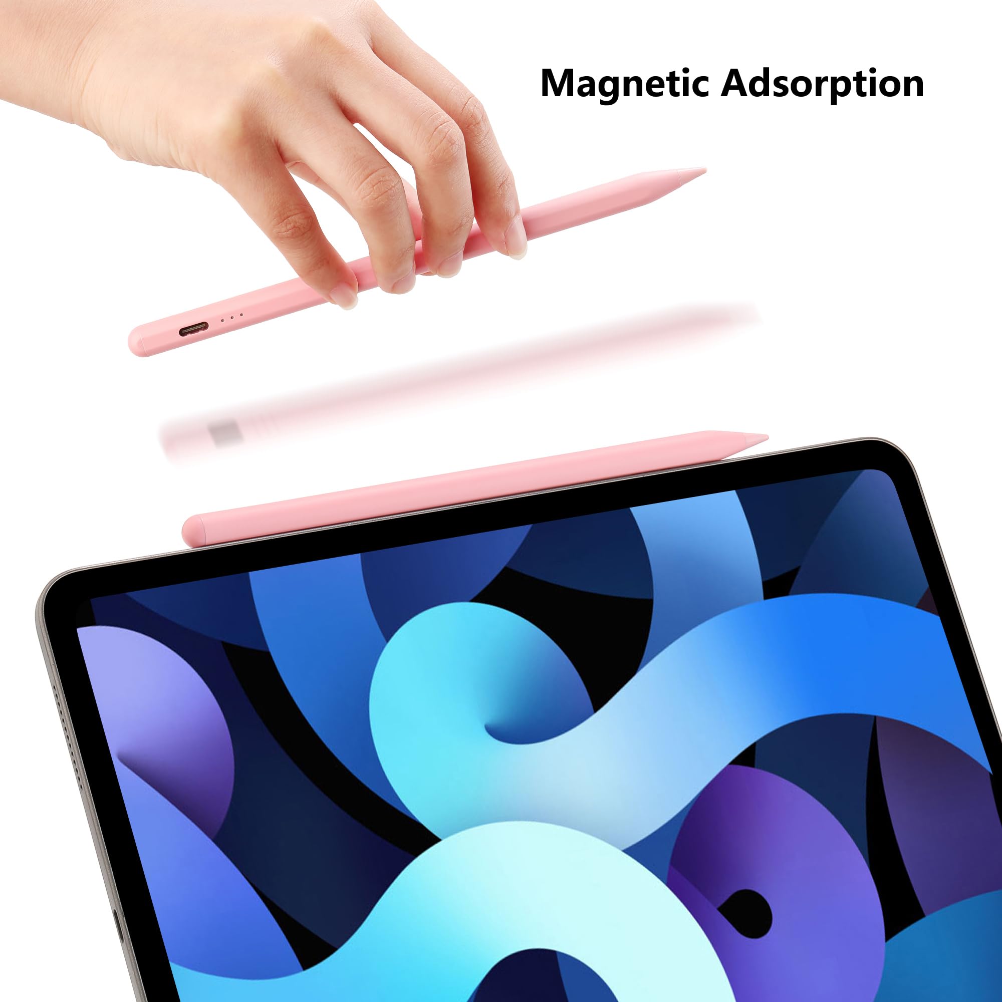 Lápiz para Apple, lápiz capacitivo para iPad A16 de 11ª/10ª/9/8/7/6 generación, iPad Pro M4 de 13 pulgadas, 11 pulgadas, iPad Air M3/M2/5/4/3 Gen, iPad mini A17 Pro 7/6/5, rechazo de palma y