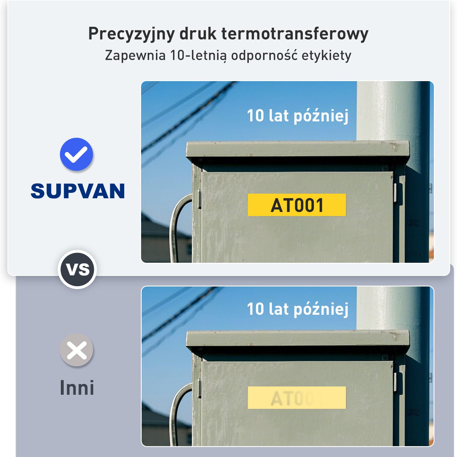 SUPVAN G15M Mini Ręczna Drukarka Etykiet z Rurką Termokurczliwą | Transfer Termiczny, Dla 11 Typów Etykiet, Podświetlany Wyświetlacz, Ładowalny, Wąski Margines, do Domu, Biura & Przemysłu
