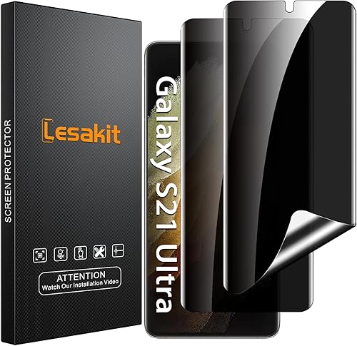 Miniatura 26 de Paquete de 2+2 protectores de pantalla de privacidad para Samsung Galaxy S10 de 6.1 pulgadas, protector de pantalla flexible de TPU antiespía