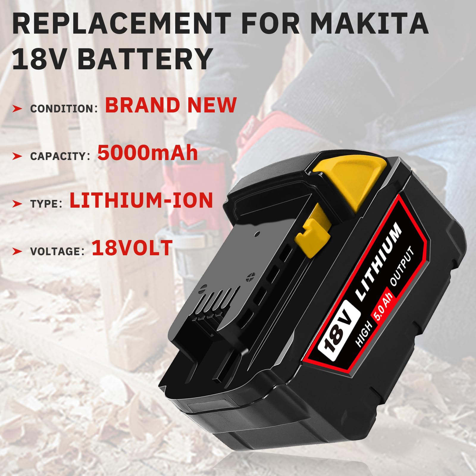 WTL 2X kompatibler Ersatz-Akku 18V 5A für Milwaukee M18 Li-Ion Akku Passend für M18B XC 48-11-1815 48-11-1820 48-11-1850 und mehrere Modelle 2601 2610 2611 2620 2630 2650 WTL 2X kompatibler Ersatz-Akku 18V 5A für Milwaukee M18 Li-Ion Akku Passend für M18B XC 48-11-1815 48-11-1820 48-11-1850 und mehrere Modelle 2601 2610 2611 2620 2630 2650