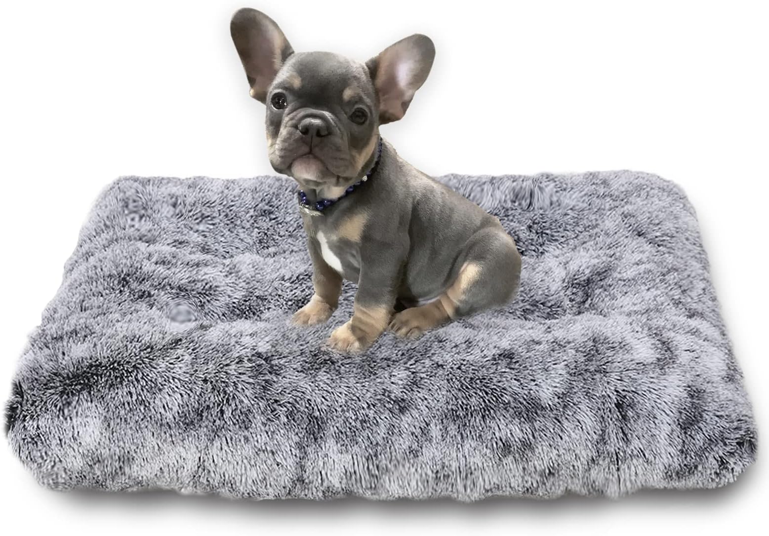 Small Dog Bed Washable Dog Crate Mattress Calming Fluffy Anti Anxiety Dog Beds Deluxe Plush Dog Mat with Anti-Slip Bottom,60x45x6cm