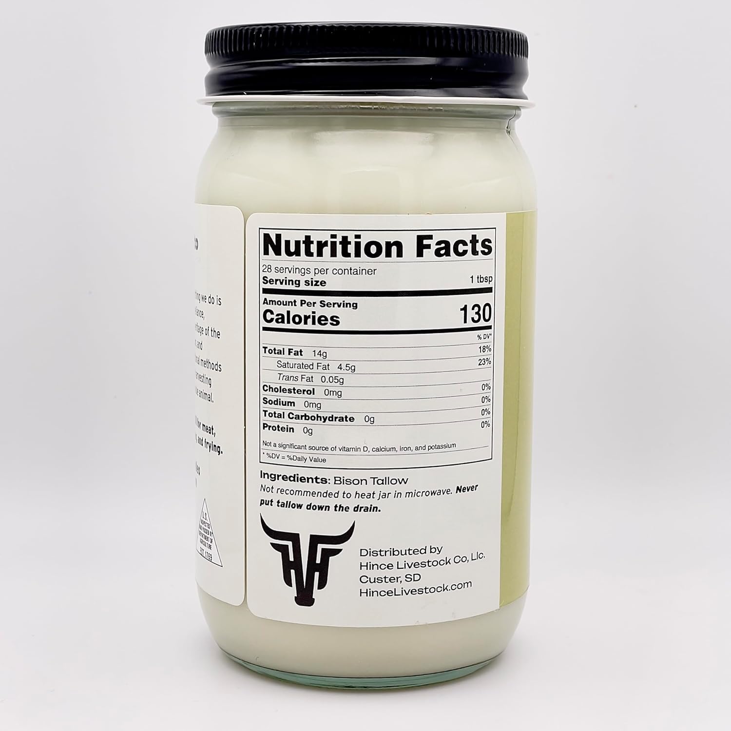 Big Crazy Buffalo Bison Tallow Cooking Oil, For Baking, Frying, & Stir Fry, Food Grade - 14 oz