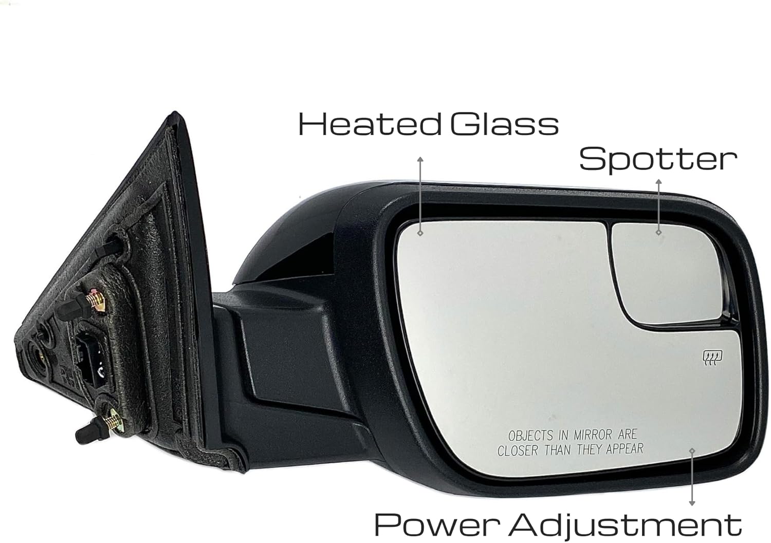 Spieg Side Mirror Set for 2016-2019 Ford Explorer Power Adj Heated Glass Puddle Lamp Spotter Glass Turn Signal Light Black 7 Pins Pair FO1320554 FO1321554