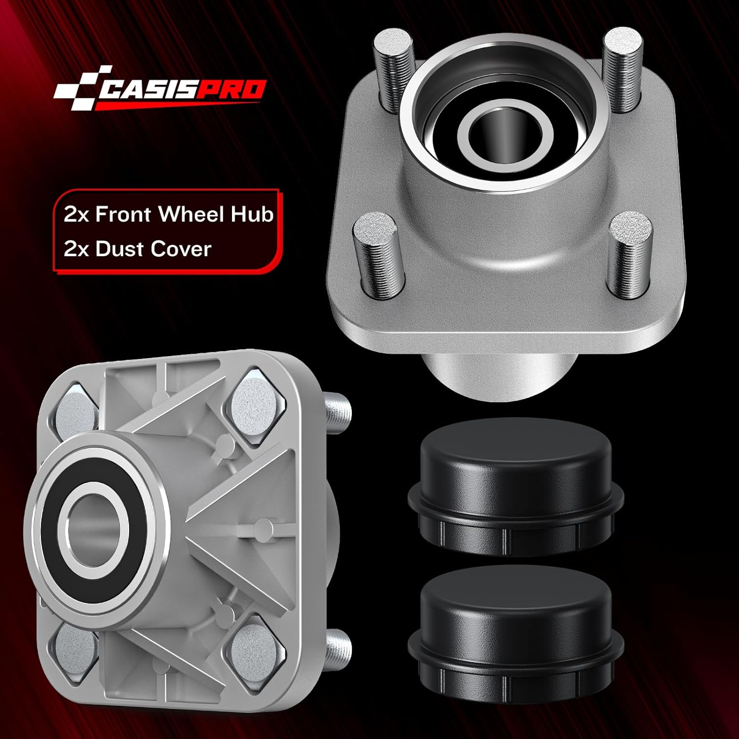 Golf Cart Front Wheel Hub Assembly for Club Car DS & Precedent 2003-Up, Club Car Front Wheel Bearing Hubs with Dust Cover, OEM# 102357701, 2PCS