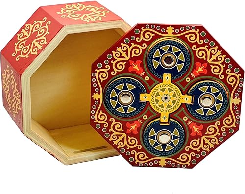 Miniatura 4 de Magic Spin Secret Puzzle - Caja de dinero y tarjeta de regalo en una caja de madera IQ Tricky Lock con compartimentos ocultos Brainteaser