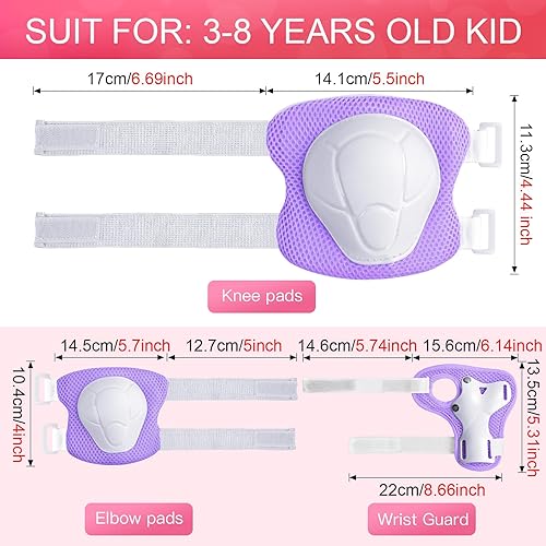 Miniatura 50 de Juego de rodilleras de protección para niños de 3 a 14 años, rodilleras y coderas con muñequeras 3 en 1 para patinaje, ciclismo, bicicleta, patinaje