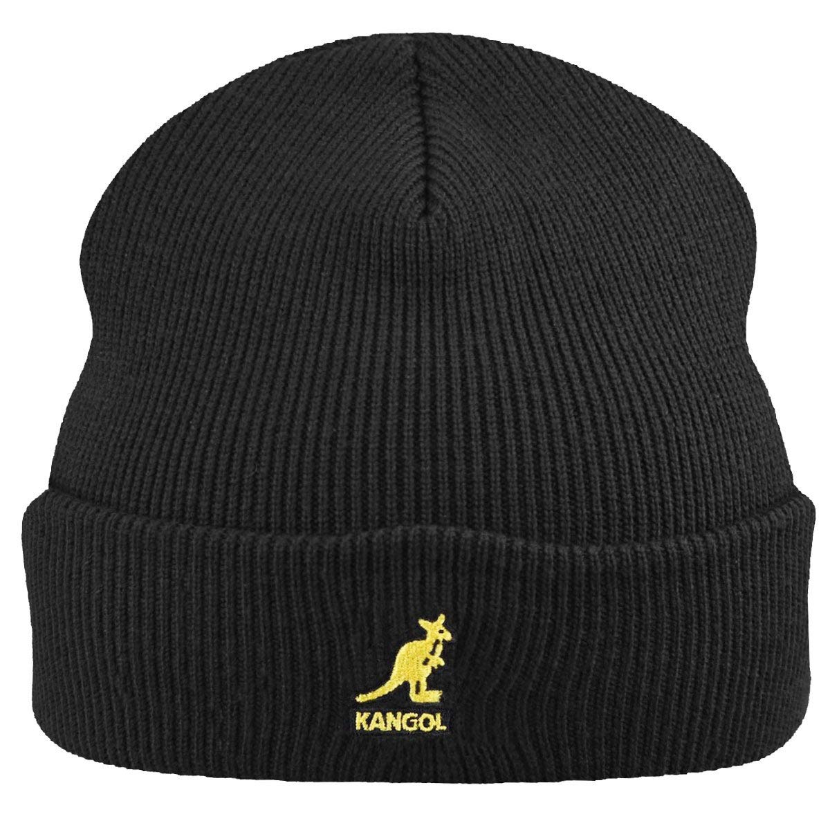 Kangol Unisex Black (Black/Gold Bg) Headwear Acrylic Pull-On Beanie, One Size (Manufacturer Size: 1Sfm)