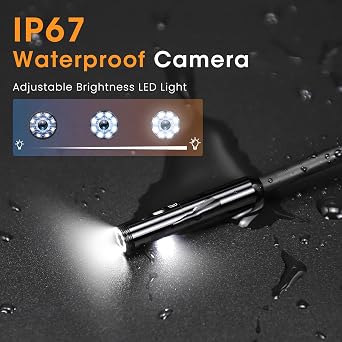Epicmate Triple Lens Sewer Inspection Camera-5 IPS Endoscope with Lights 1080P Industrial Borescope with 16.5 ft, Borescope Camera with Light IP67 Waterproof Drain Pipe Drain Snake with 32G Card