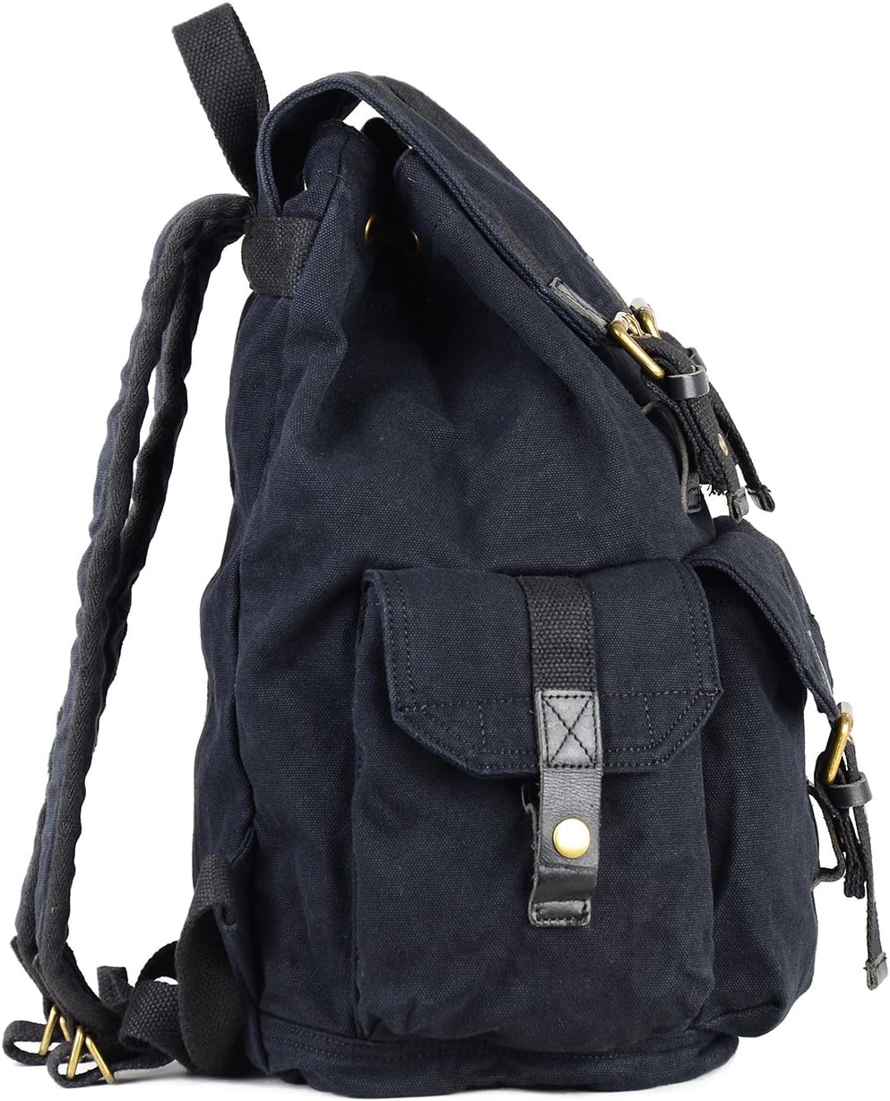 GOOTIUM 21101GRY-S Specially High Density Thick Canvas Backpack Rucksack, Black Small Size - Image 3