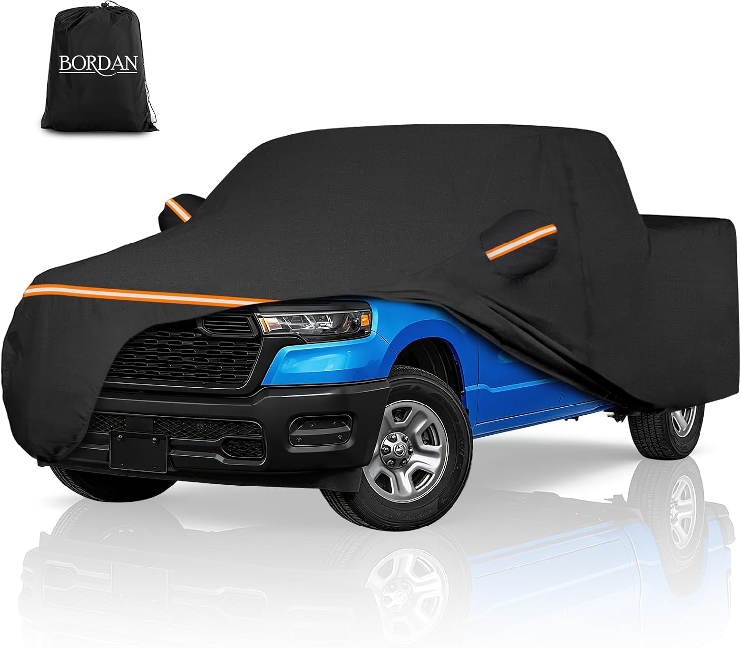 Truck Car Cover for 2009-2025 Dodge Ram 1500 Crew Cab Short Bed with Door Zipper, Full Exterior Pickup Truck Cover for Ram 1500 Regular Cab 4 Door Waterproof All Weather Protection Breathable