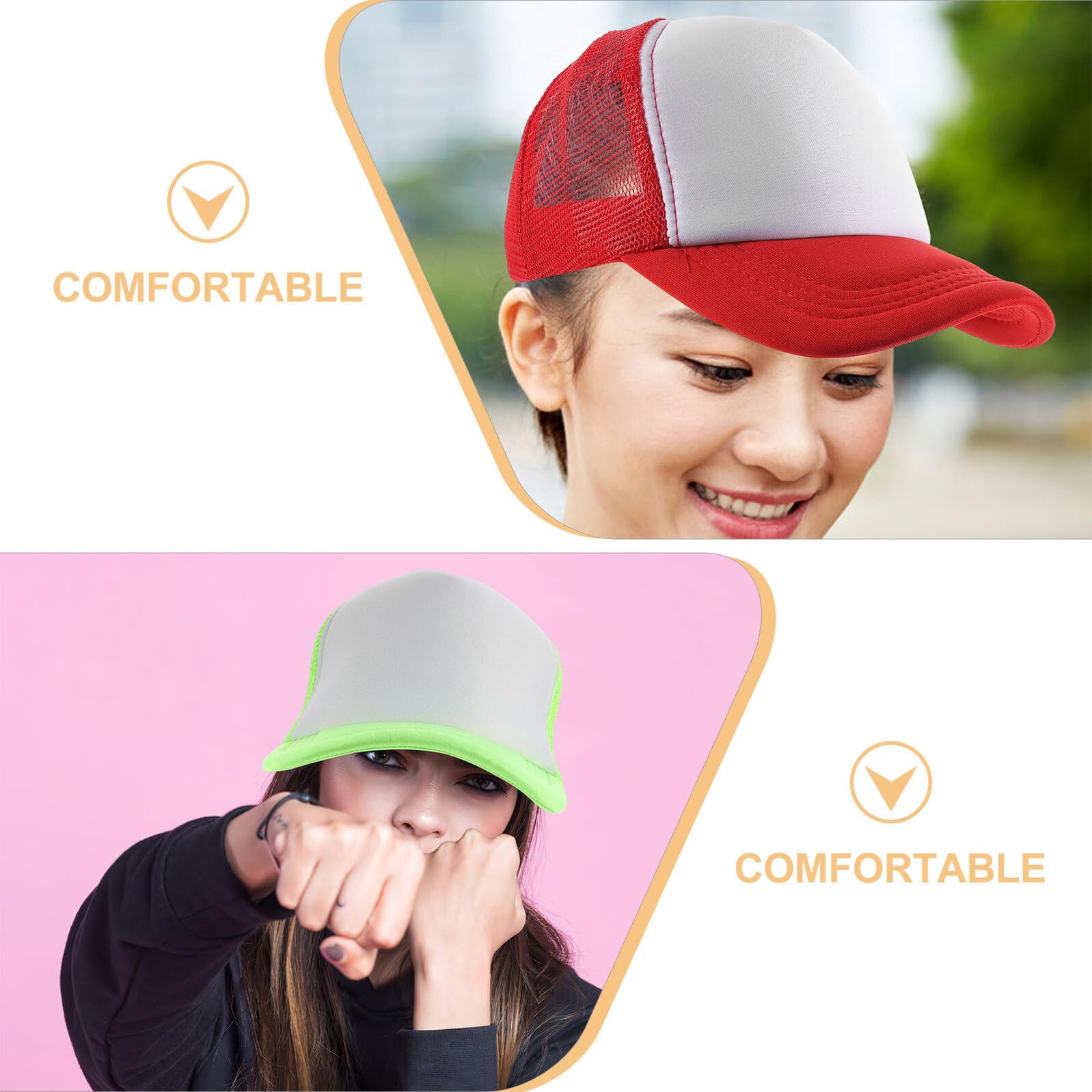 LIFKOME Cappello da Baseball in Rete per Sublimazione, 6 Pezzi | Poliestere, Design Bianco, Regolazione Adattabile, per Progetti Fai da Te e Personalizzazione di Gruppo