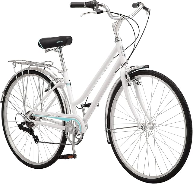 Schwinn Wayfarer Adult Hybrid Bike, Mens and Womens, Step-Over or Step-Through Frame Options, 7-Speed Drivetrain, Rear Rack, 700C Wheels