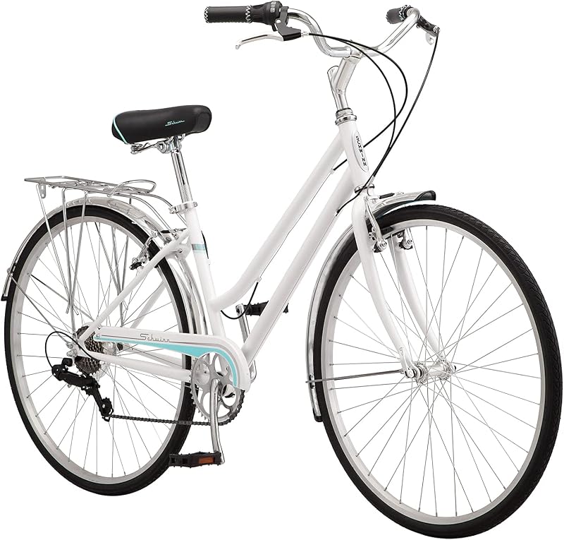 Schwinn Wayfarer Hybrid Bike, 700c Mens and Womens Bike, 7-Speed Hybrid Bicycle, Retro Steel Frame, Front and Rear Linear Pull Brakes, Fenders, Cargo Space, Adult Bicycle