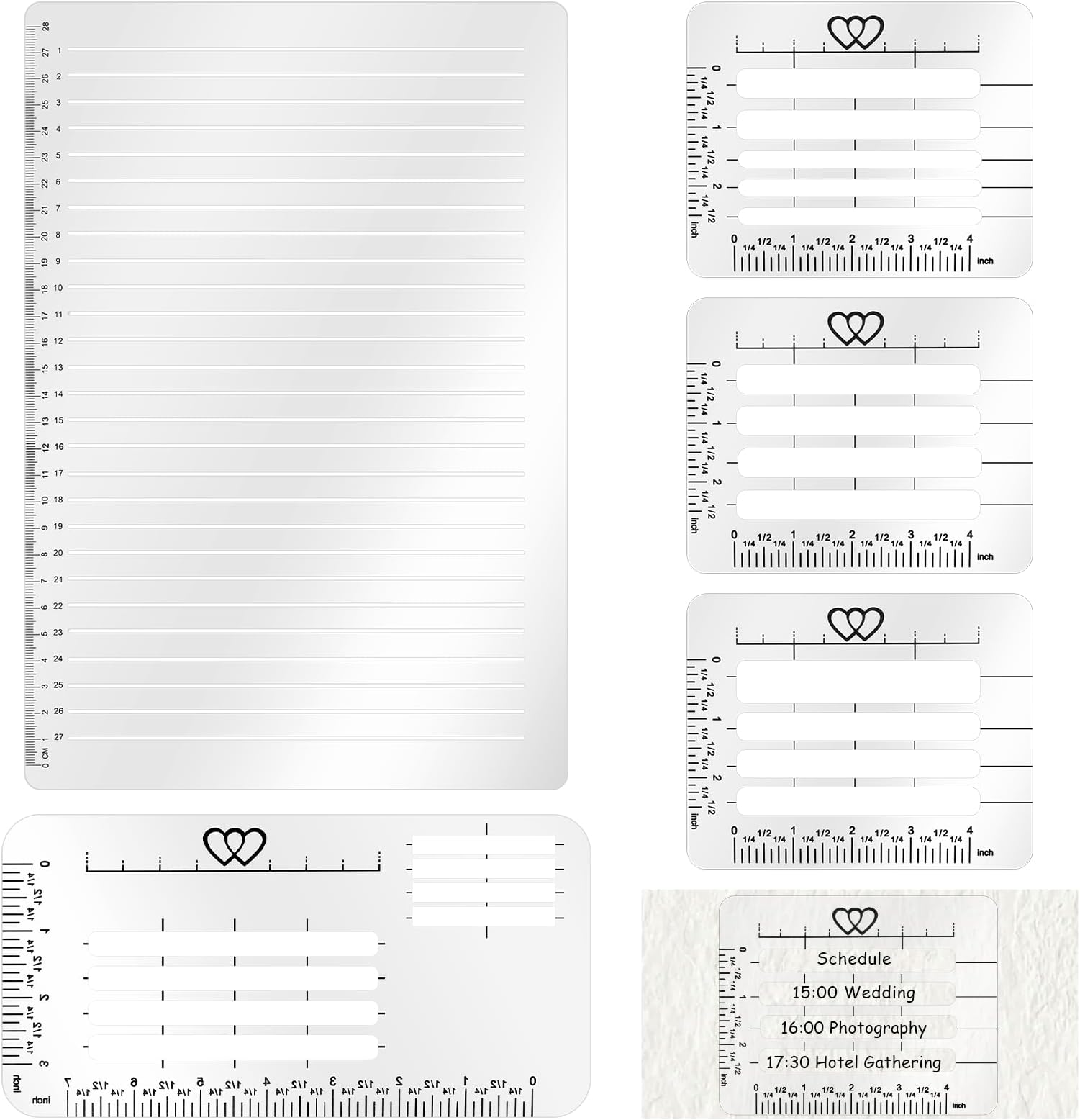 Amazon.com : 4 Pcs Envelope Addressing Guide Stencil Plastic Straight ...