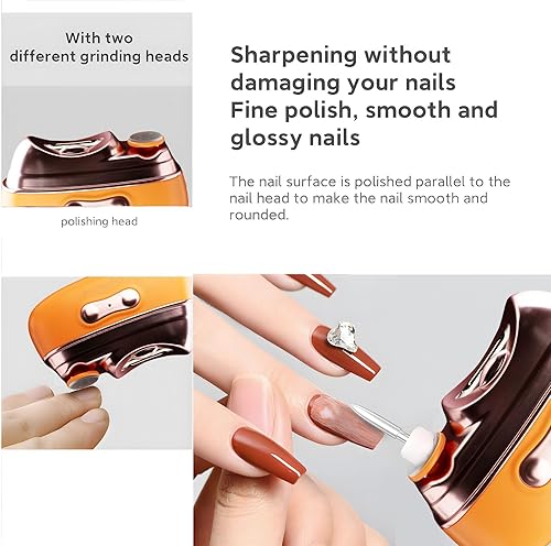 Miniatura 6 de Cortaúñas eléctrico para uñas de los pies y uñas, recortadora de uñas recargable 4 en 1 con pulidor de uñas y luz UV, lima de uñas eléctrica