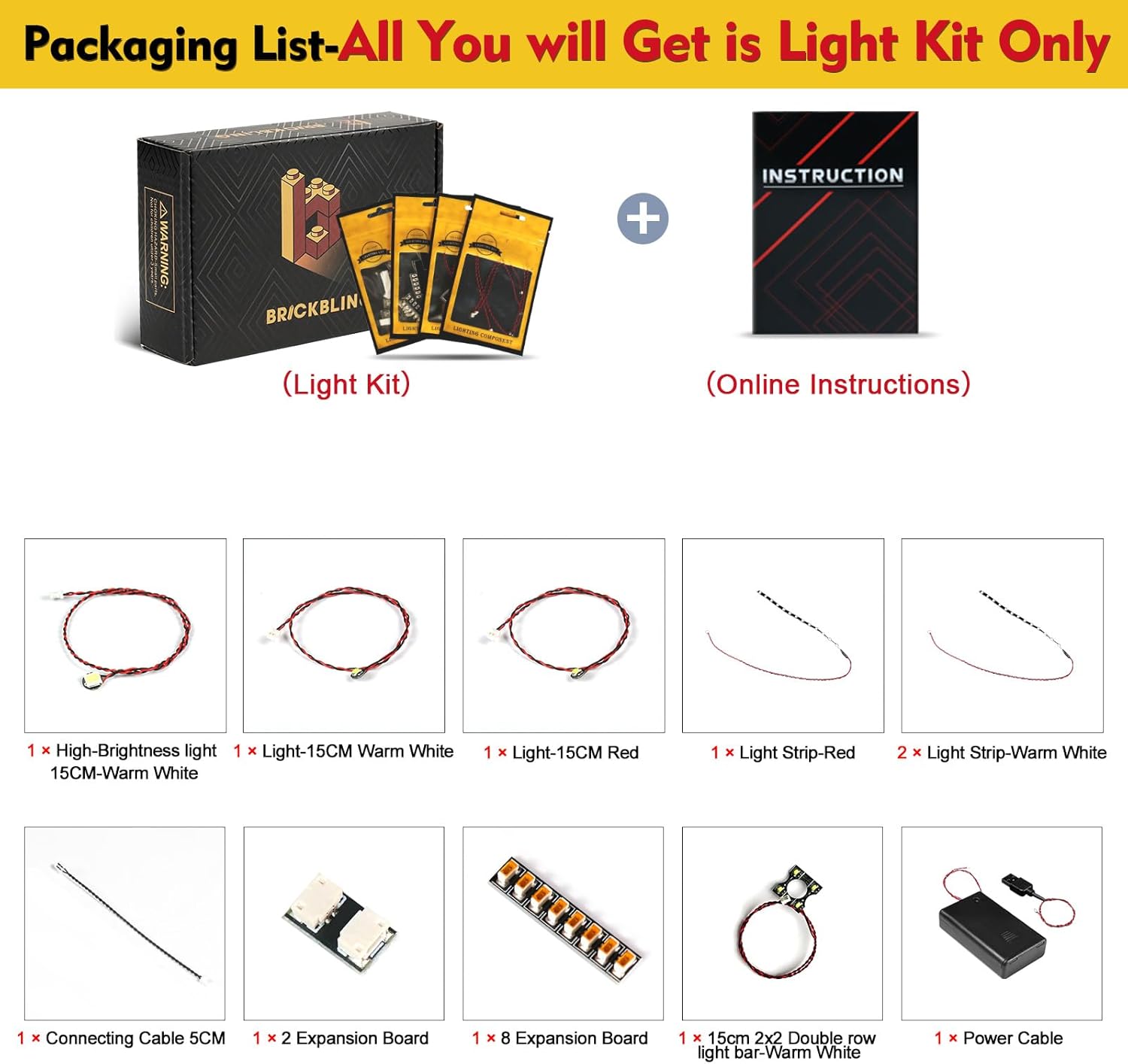 BrickBling LED Light Only, Compatible with Lego Sweetheart Tweety Bird 40824 - Lights Only, Not Come with Model