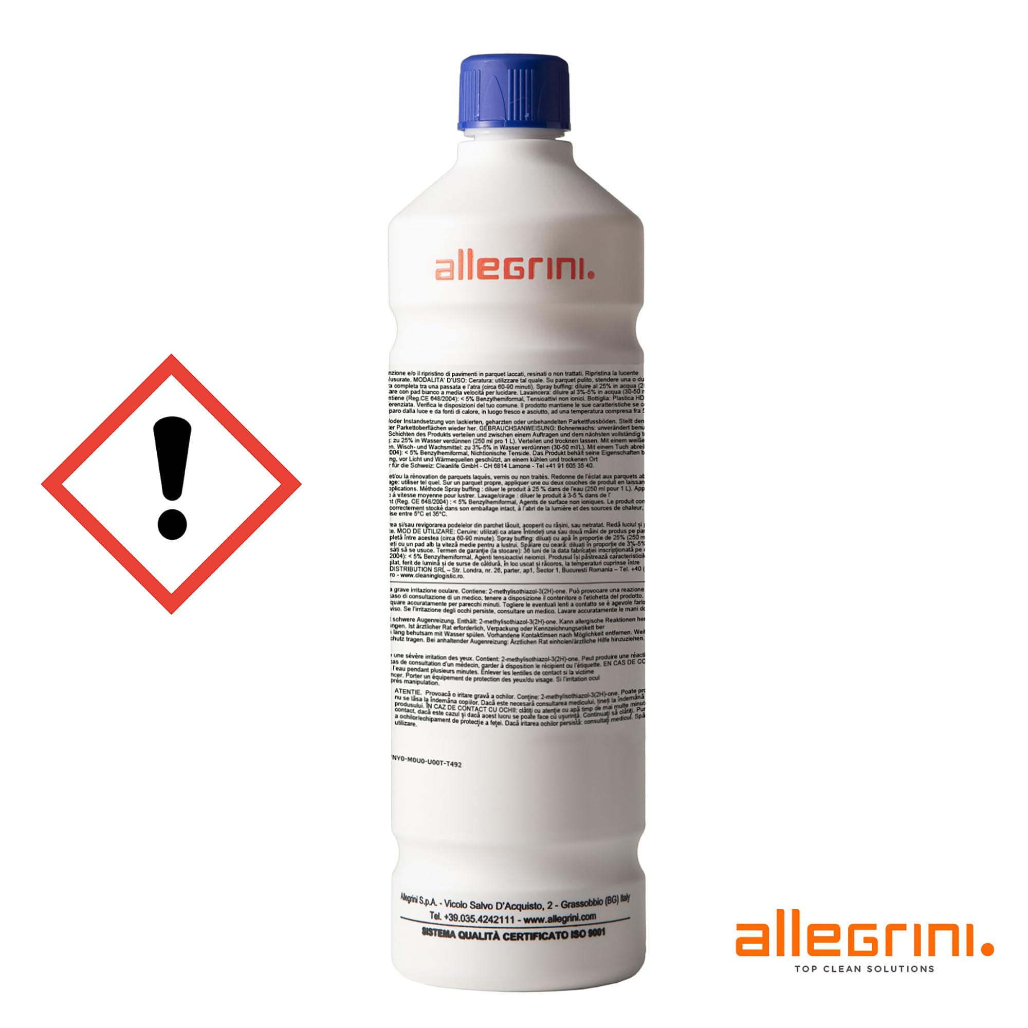 Allegrini Cera Parquet Ripara Graffi e Lucida Pavimento in Legno Rovinato Rinnova e Ravviva Ideale per Riparazione e Trattamento di Superfici in Laminato 1000 ml