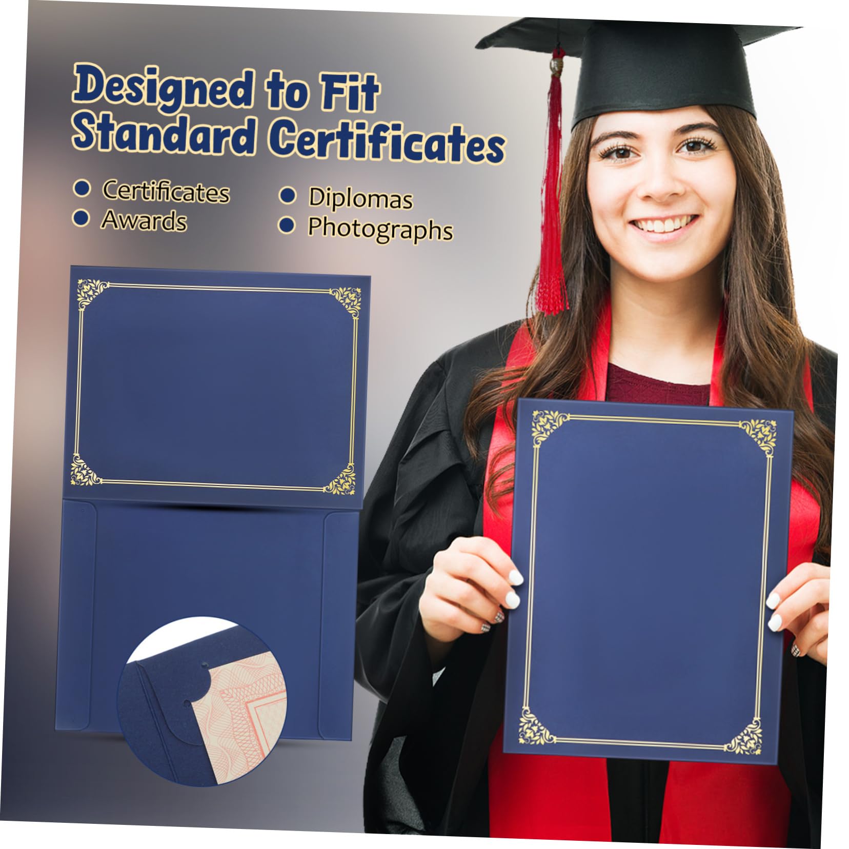 Generico 30 Pezzi Di Sigillo Per Certificato Con Bordo In Lamina D'Oro Portadocumenti Per Diploma Portapremi Per Certificati Di Laurea Elegante Cornice Decorativa In Carta Per