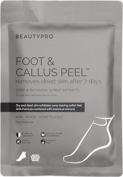 BeautyPro Foot & Callus Peel Mask Exfoliating Socks for Cracked Heels & Dead Skin Vegan Foot Care for Soft, Smooth Feet Multi Award Winning Brand