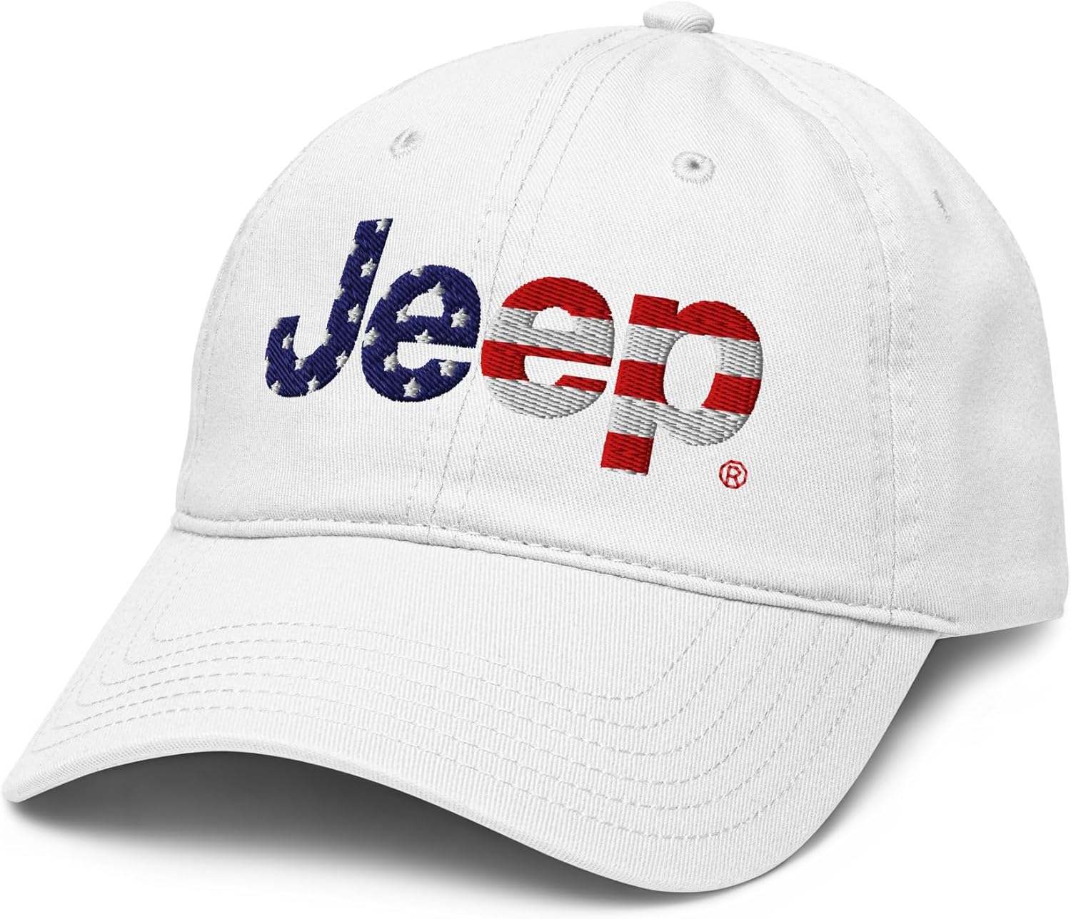 Jeep Flag Wordmark Logo Adjustable Baseball Hat