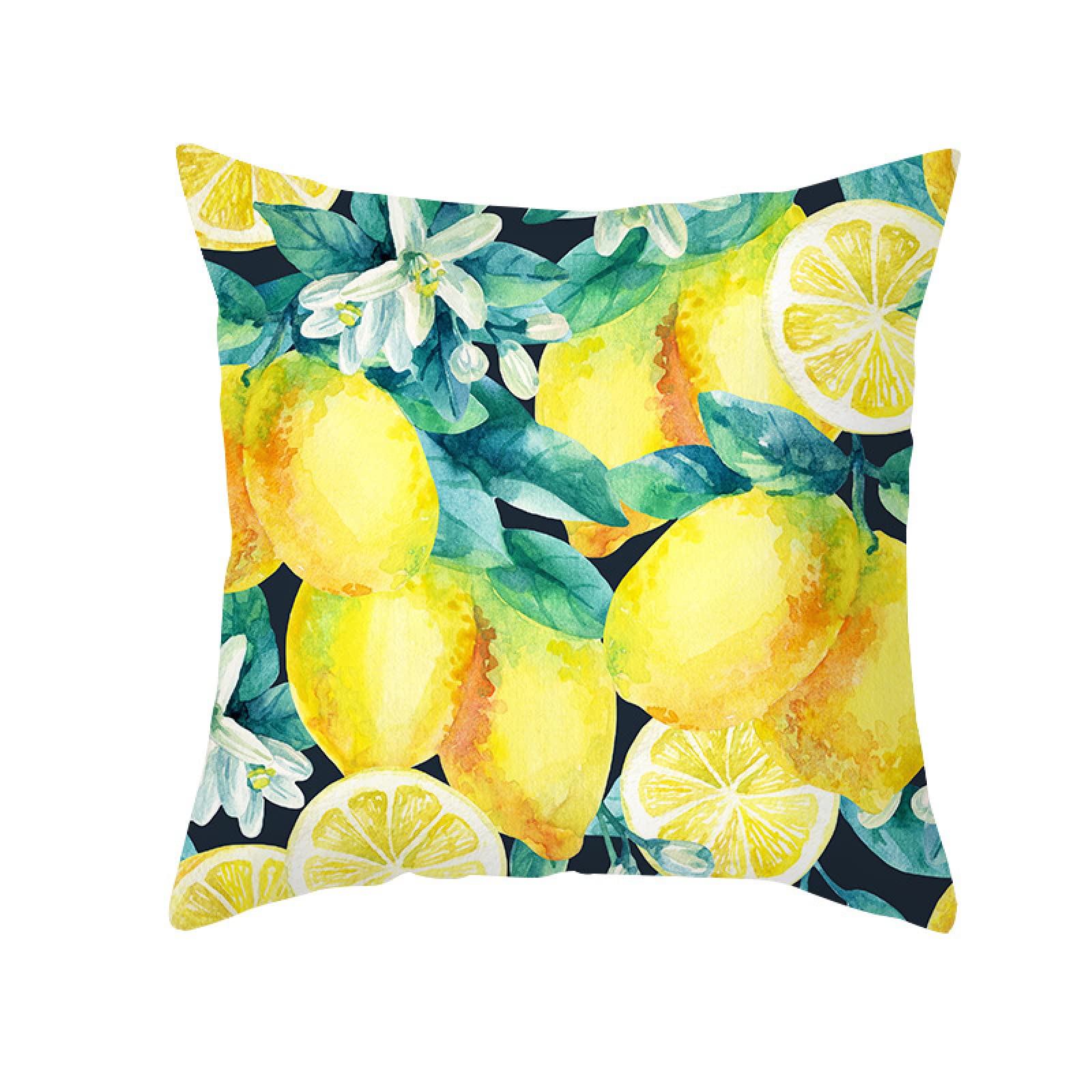 Cushion Covers Lemon Yellow Pillow Cases Soft Linen Cushions with Covers Included Washable Sofa Cushions with Invisible Zip Pillowcase Breathable Pillow Cover 60x60 Cushion Cover 1 Pack